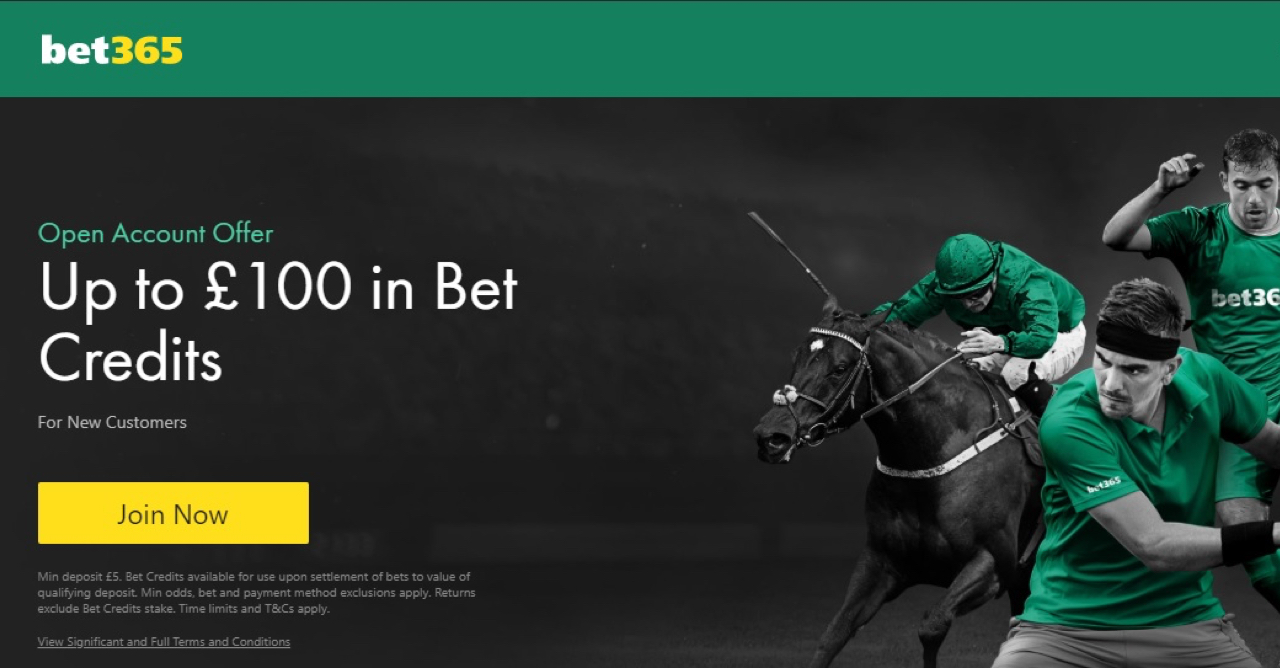 Bet365 offer £100 for signing up