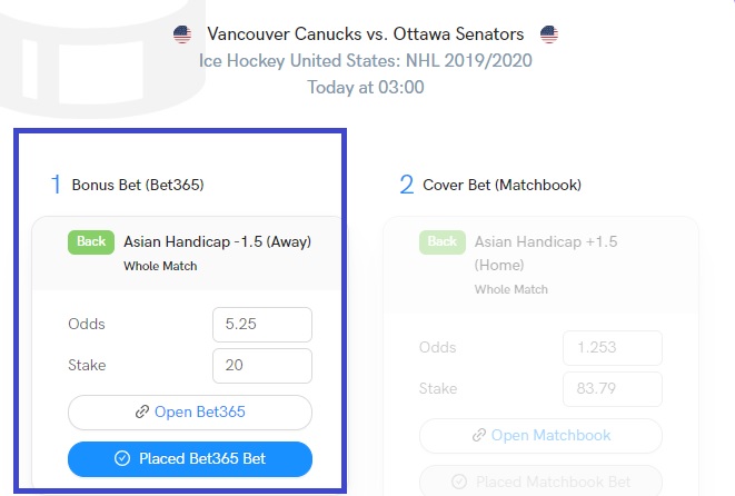 Oddshero integrated oddsmatcher