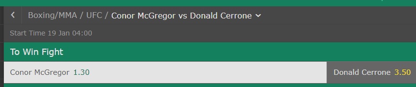 AP62 Photo 2 Odds on Conor McGregor Odds on Conor McGregor