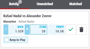 Back Bet at Matchbook