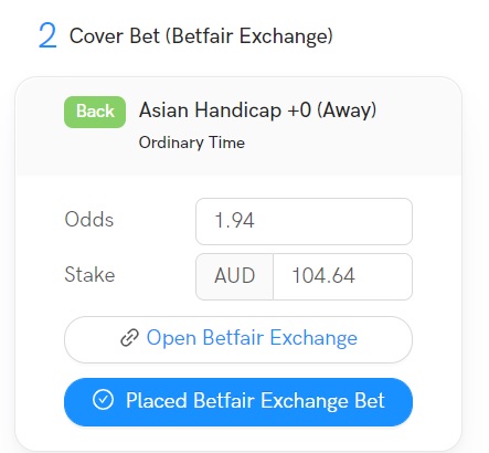 Oddshero Bet Finder Placing the Cover Bet