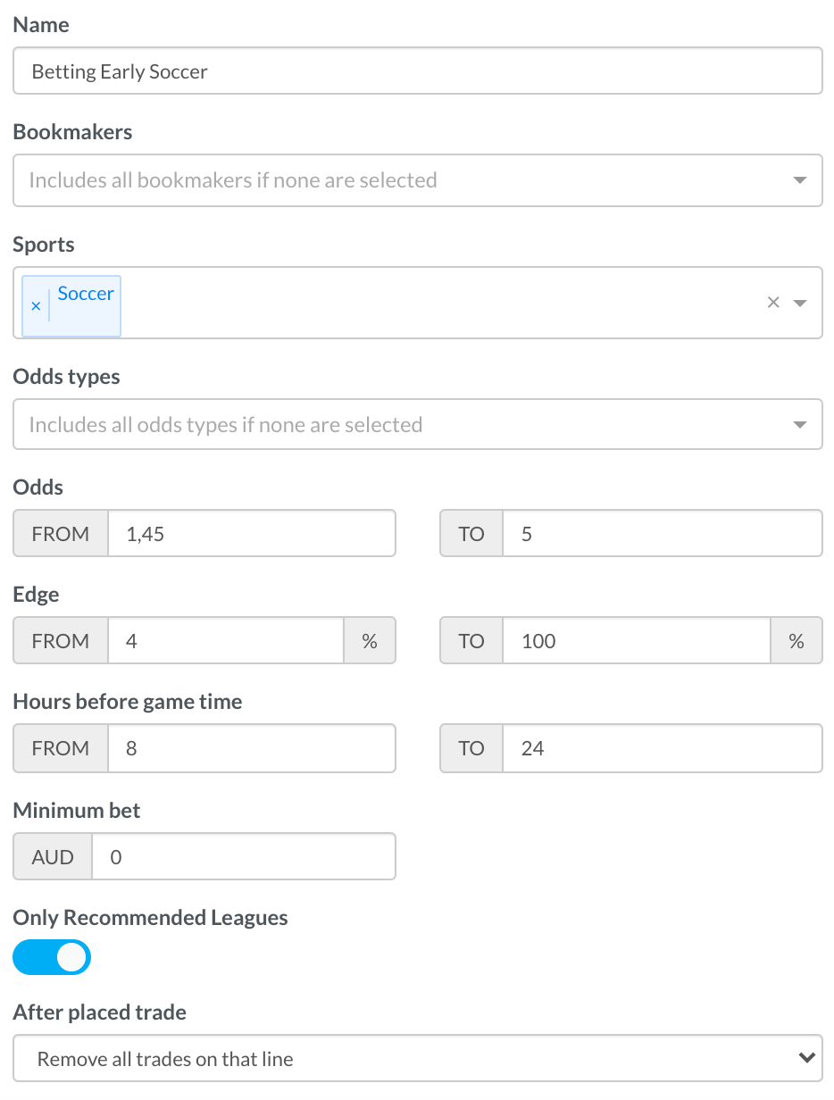 Betting Early preset 6 Betting Early preset 6
