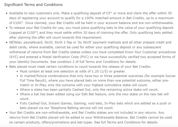 Bet365 Bonus Terms and Conditions.